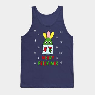 Merry Prick Mas - Hybrid Cactus In Christmas Themed Pot Tank Top